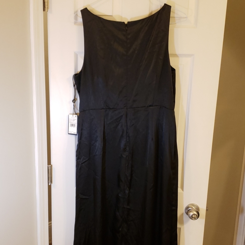 Adrianna Papell Sexy Black Sleeveless Slit Gown 18 - Picture 6 of 8